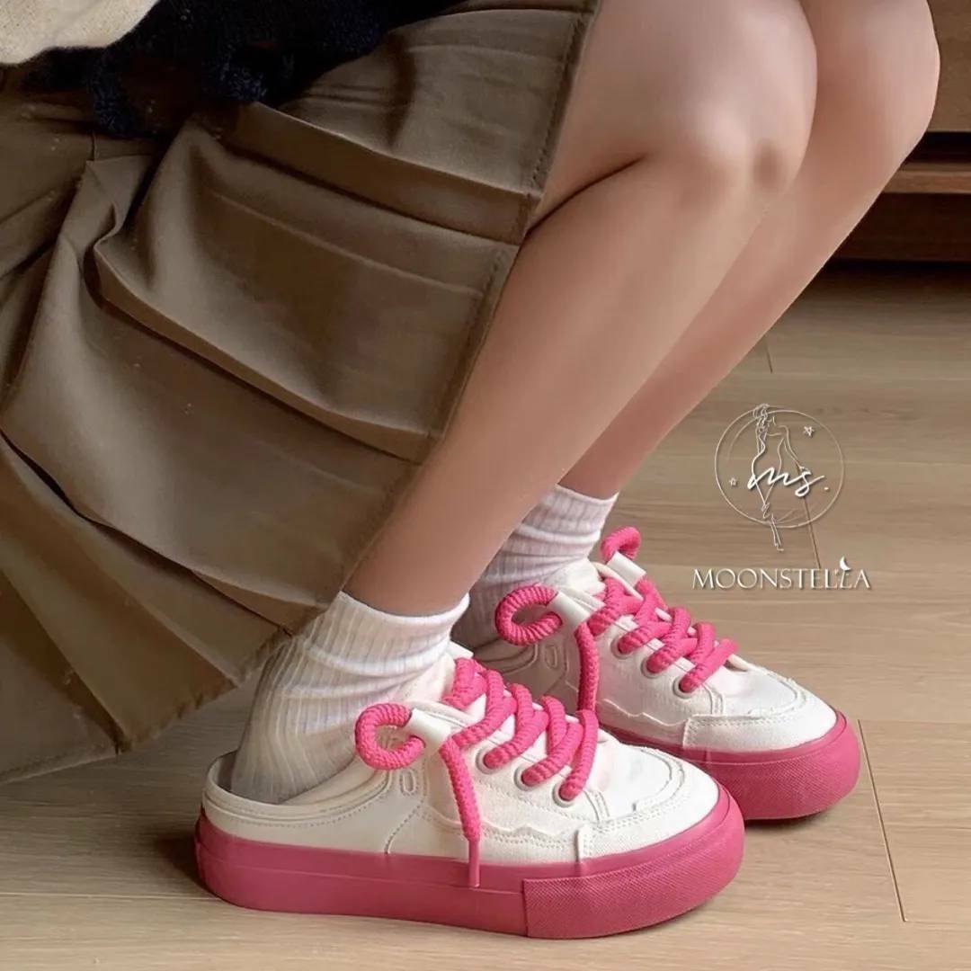 糖果粗鞋帶休閒鞋