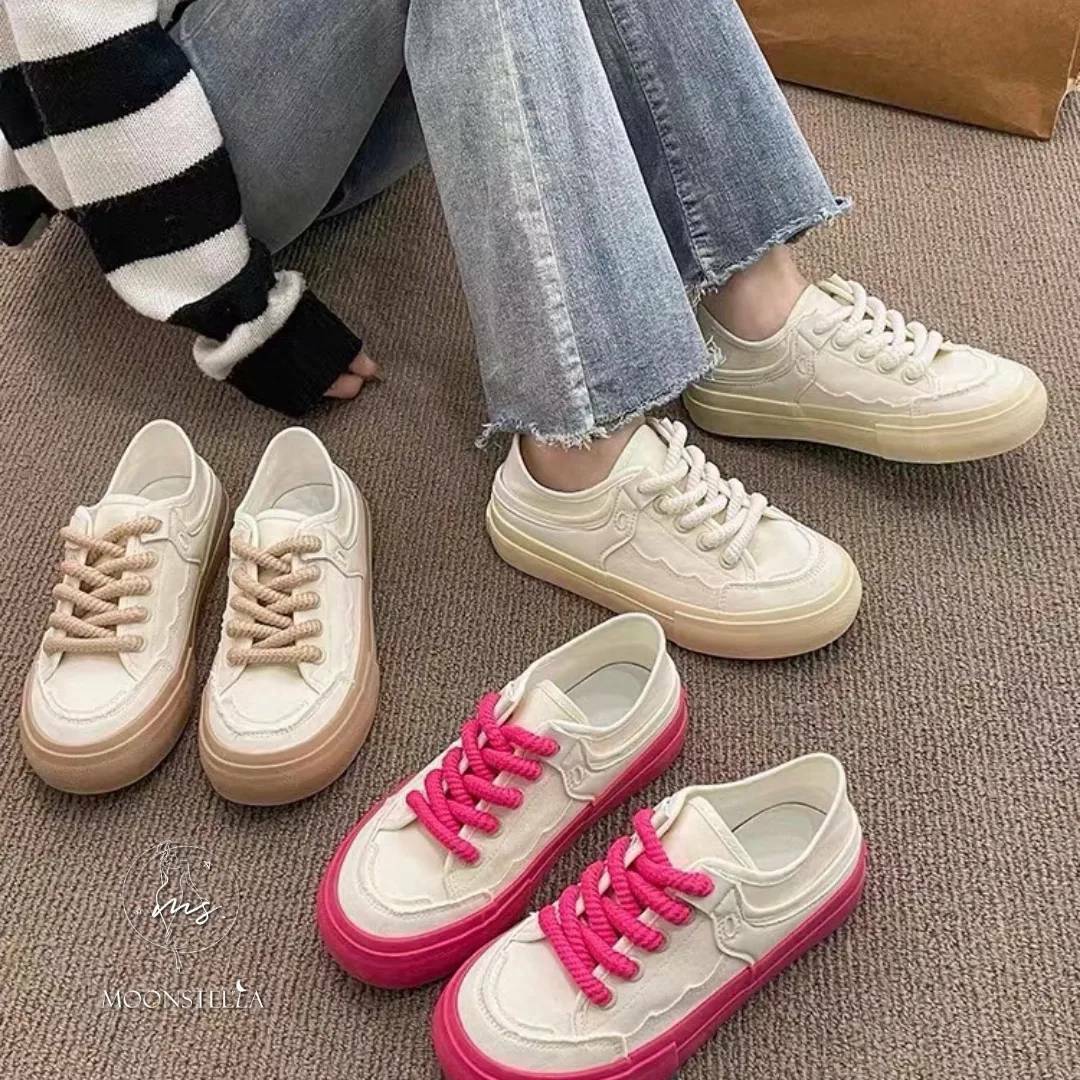 糖果粗鞋帶休閒鞋