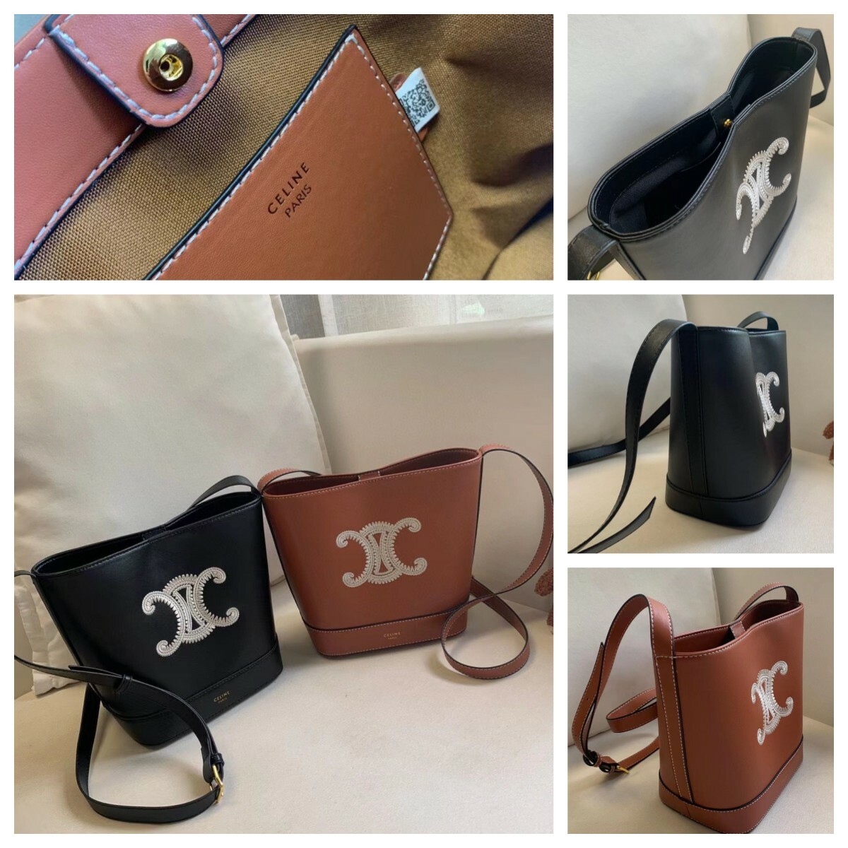 Celine Triomphe刺繡水桶袋