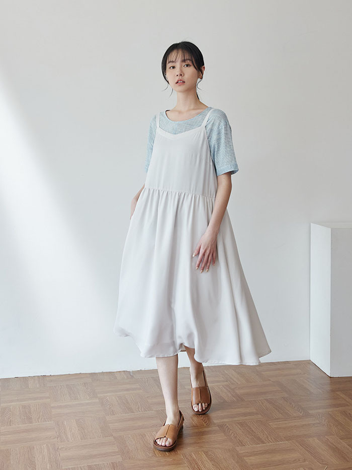 月歌謠細帶洋裝-晨美