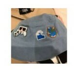 [S] KARL LAGERFELD 23UW3414 SOUVENIRS DENIM BUCKET HAT,LIGHT WASH, 8720744273394 (SKL589)
