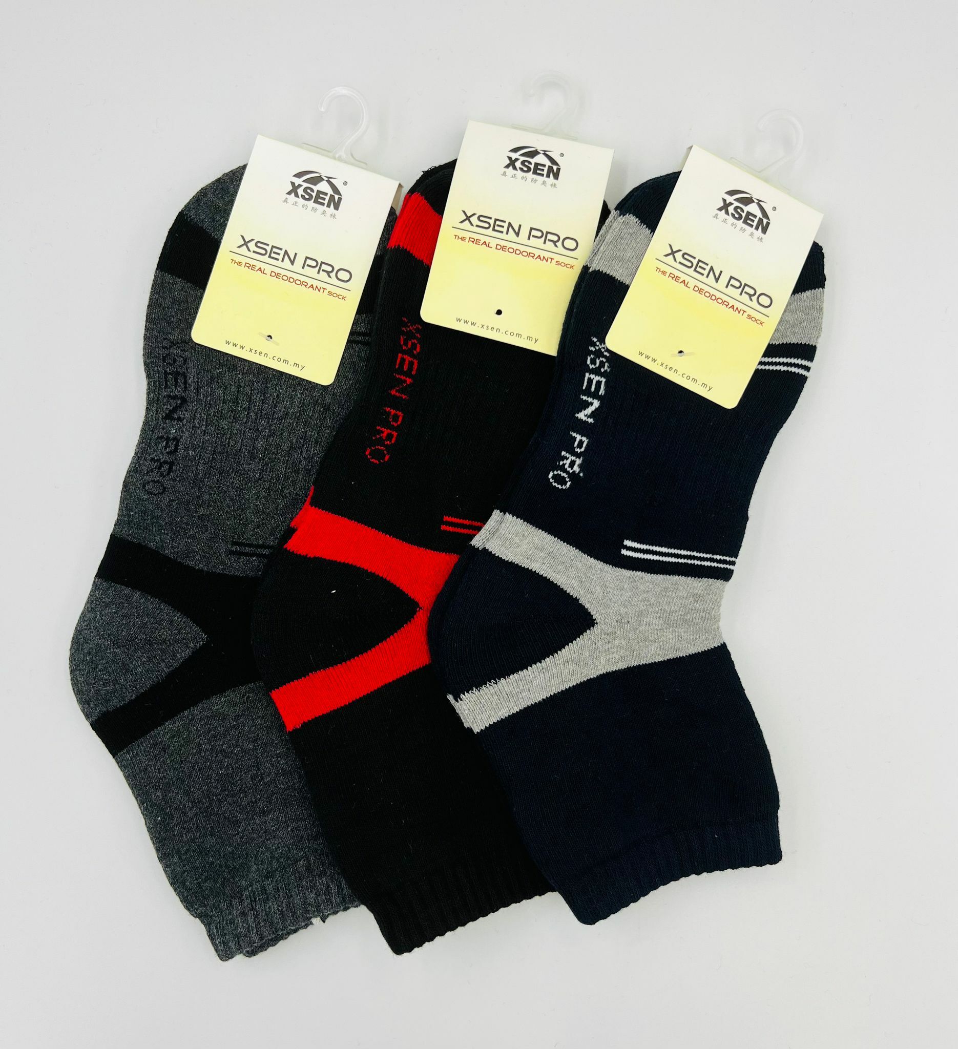 Xsen Cotton Higher Ankle Padded Socks (Bundle of 3pairs