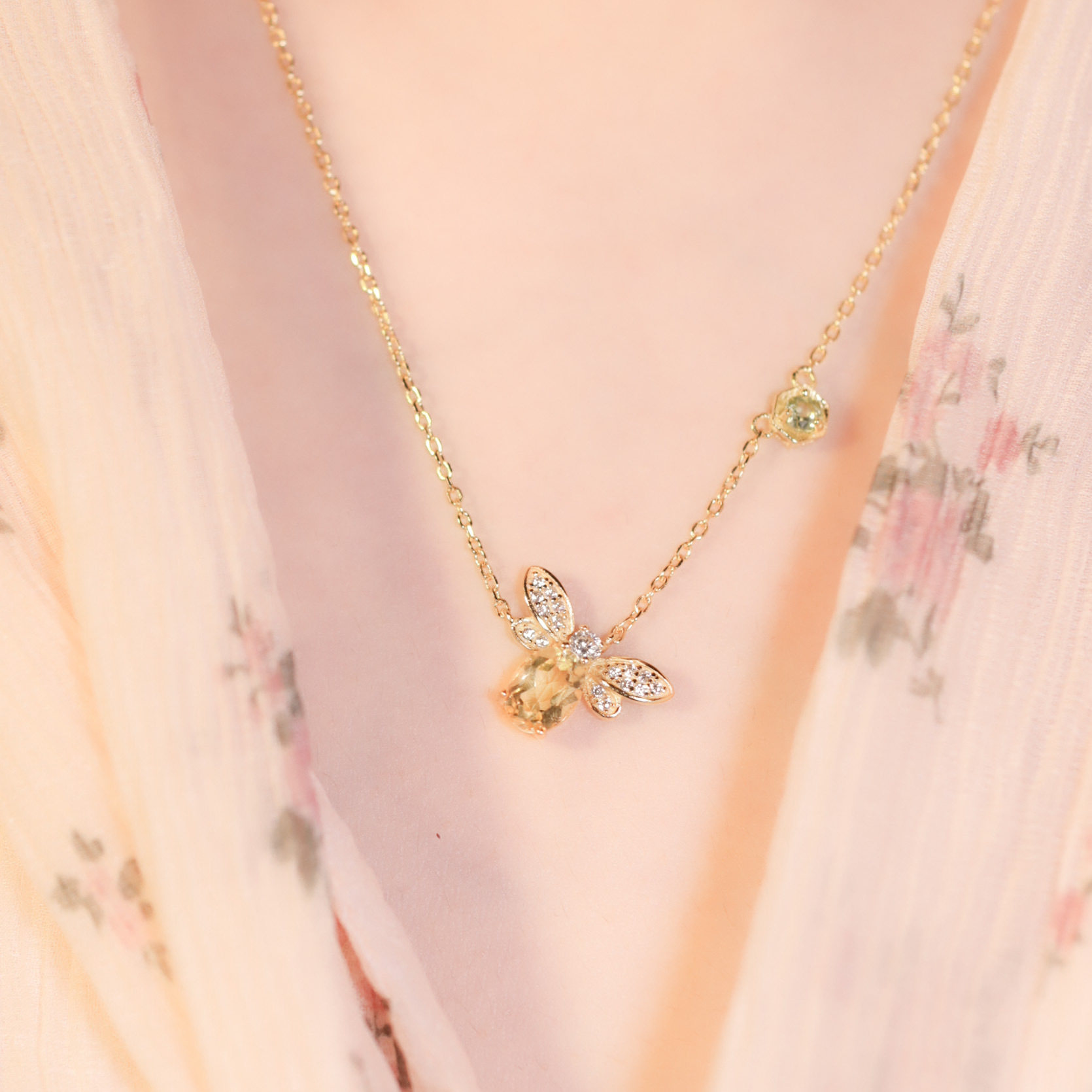 | 925 Silver・ Gold・Yellow Rock | Little Babee Necklace | NE0586 |