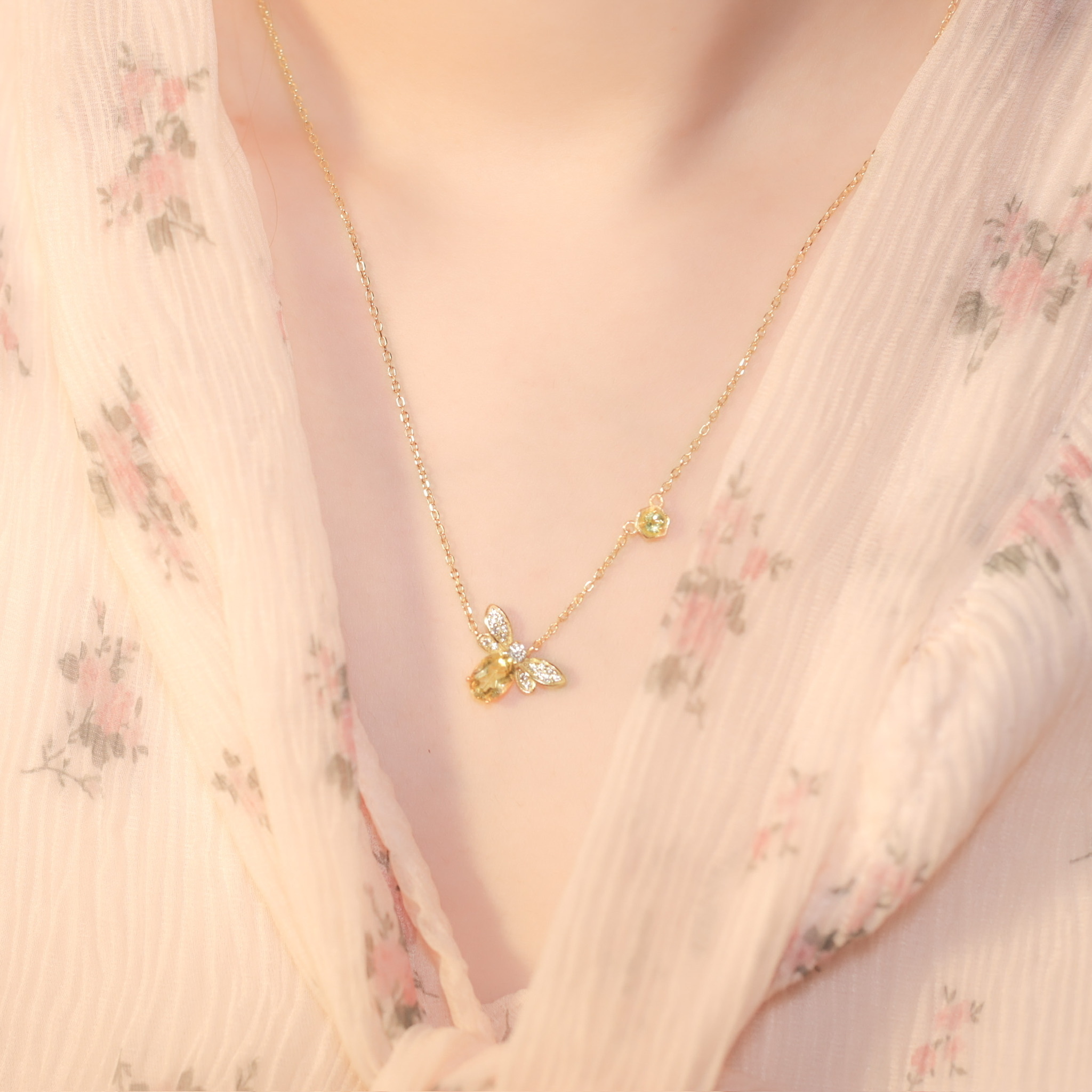 | 925 Silver・ Gold・Yellow Rock | Little Babee Necklace | NE0586 |
