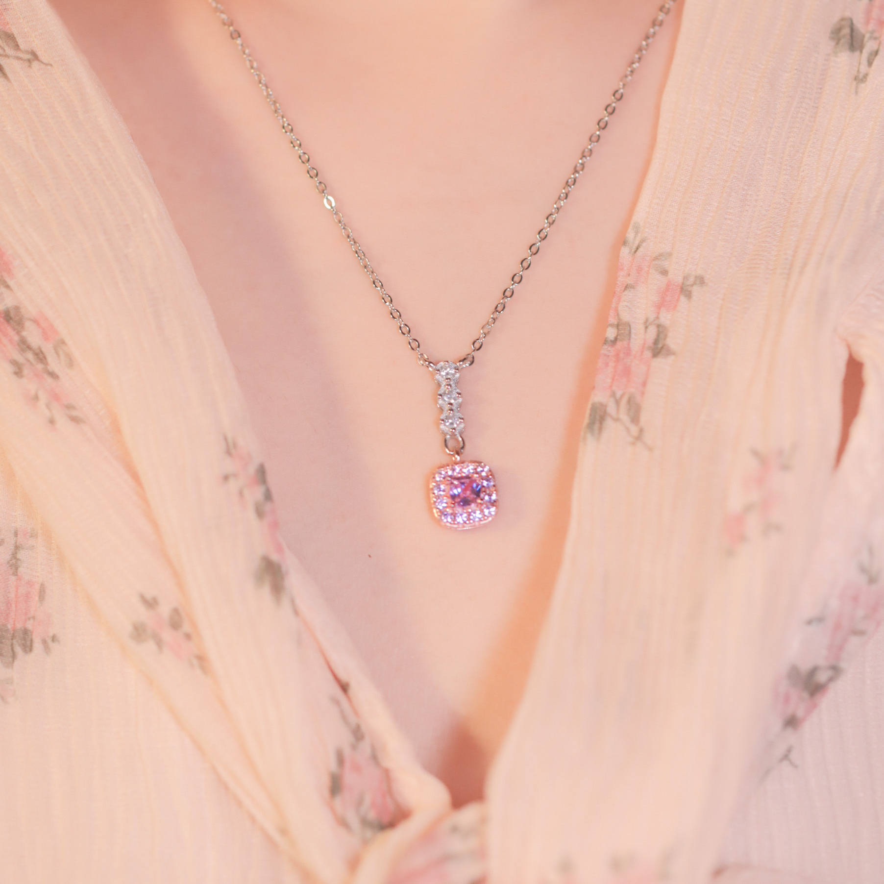 | 925 Silver・ White Gold  | Pinky Love Necklace | NE0640 |