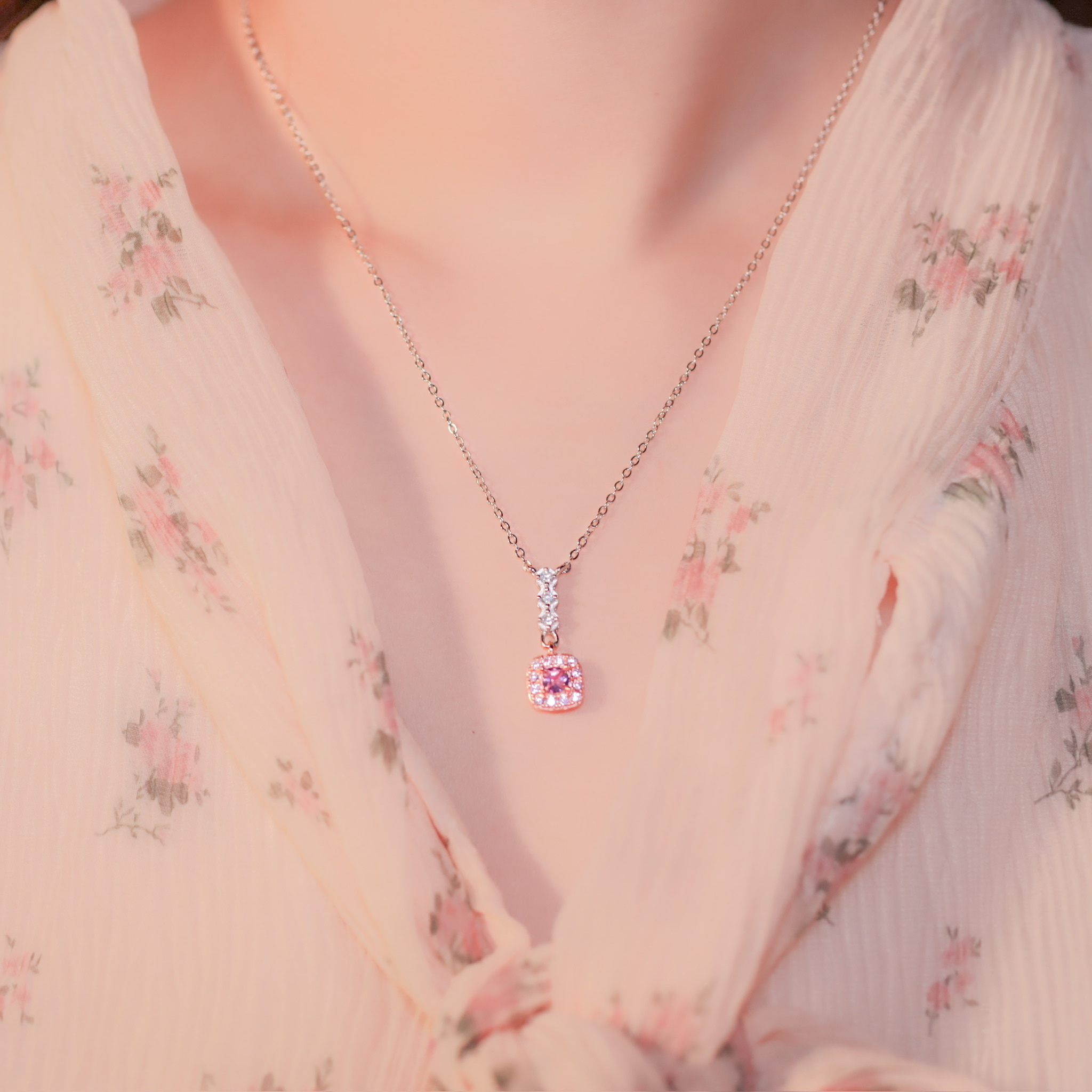 | 925 Silver・ White Gold  | Pinky Love Necklace | NE0640 |