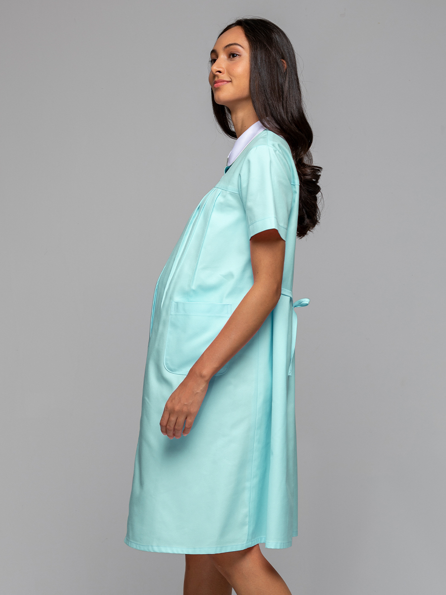 【 B802-D0 出清款 】孕婦洋裝-B立挺布-天堂藍