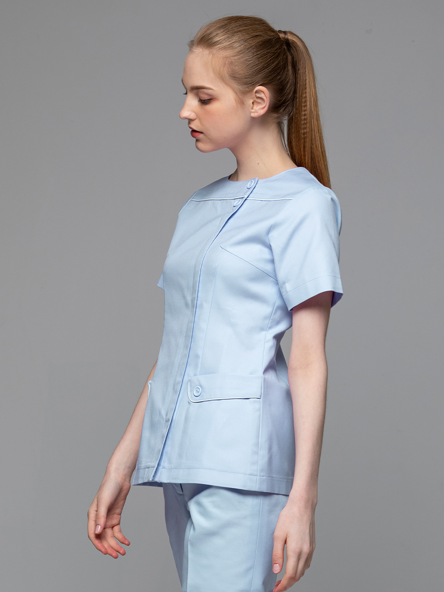 【 B241-B0 出清款 】女護理服上衣-B立挺布-寶寶藍