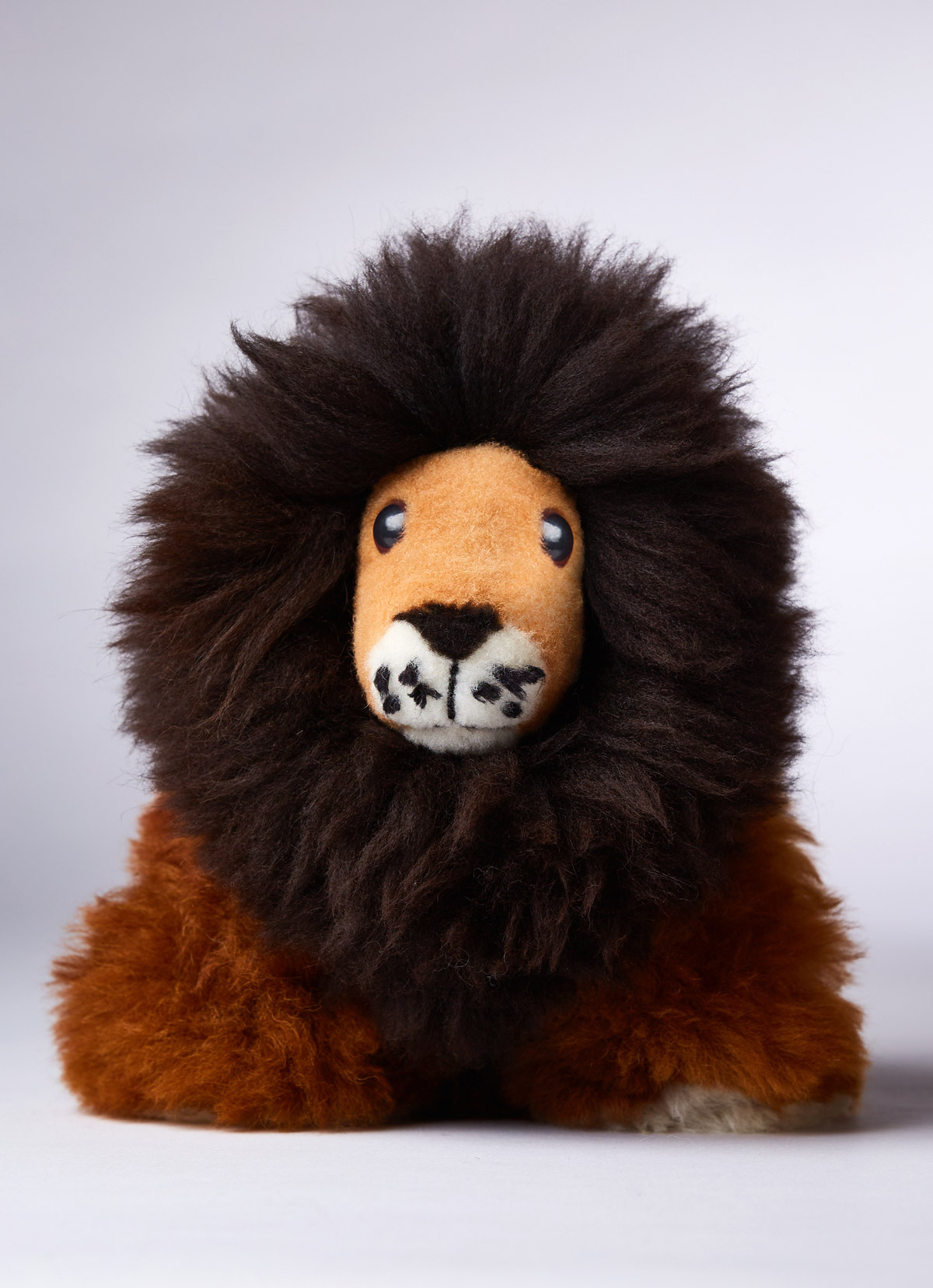 【秘魯國家館】ST.MALO秘魯工匠手工天然羊駝毛-獅子娃娃-30cm-2205LK-黑棕
