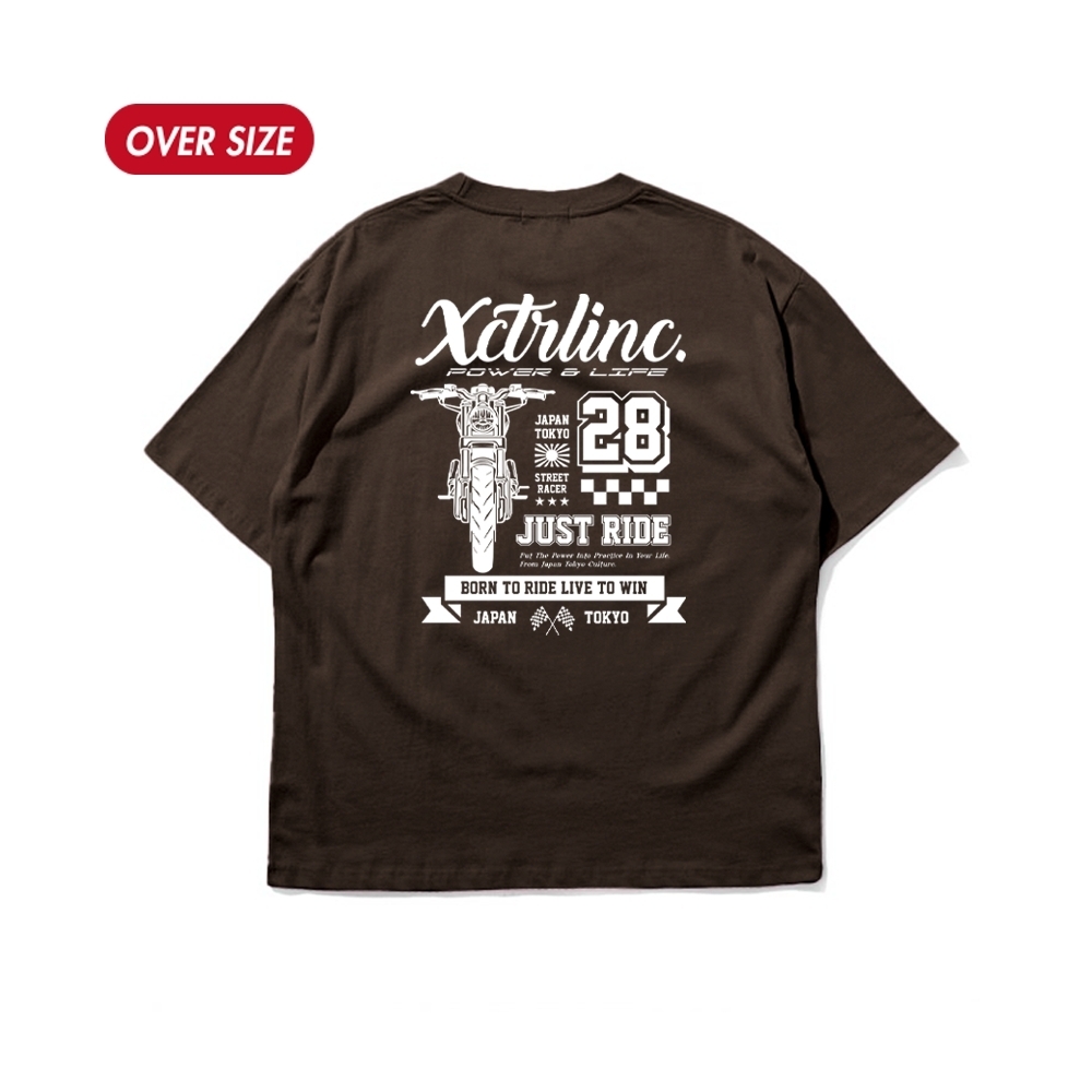 XCTRL 復古街道騎士短T-咖啡
