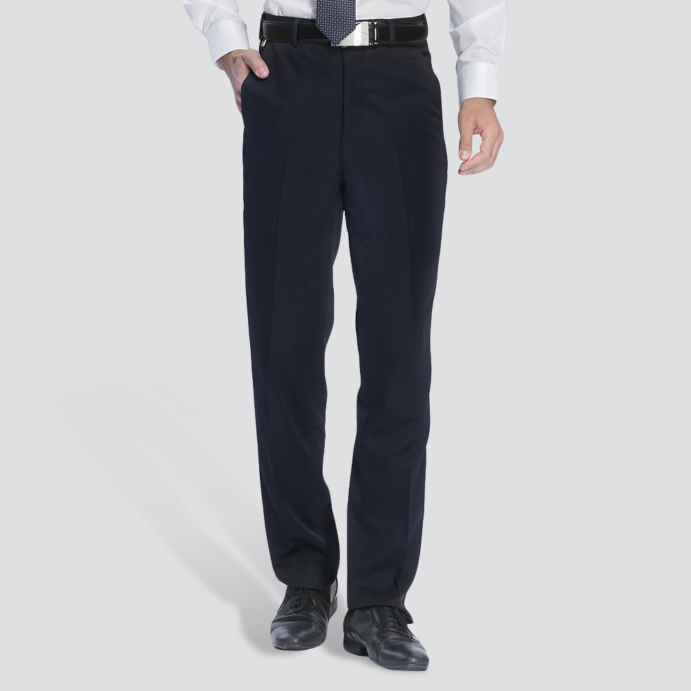 精品平面西裝褲-丈青