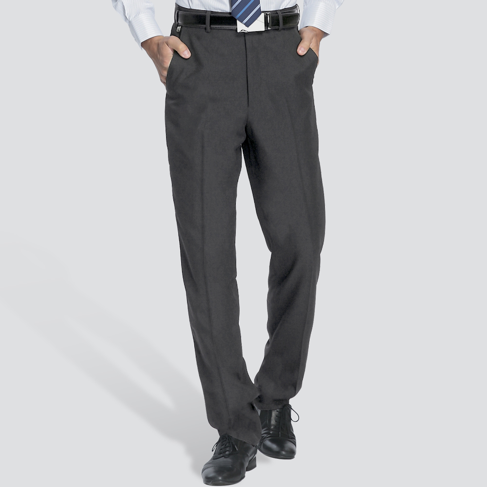 精品平面西裝褲-深灰