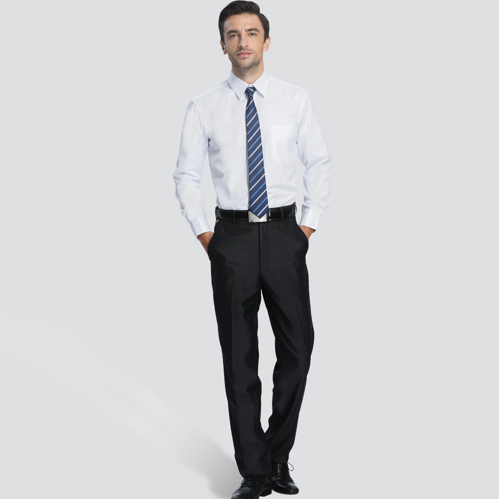 超柔平面西裝褲-黑