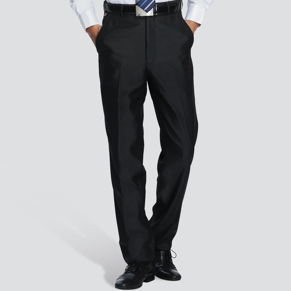 超柔平面西裝褲-黑