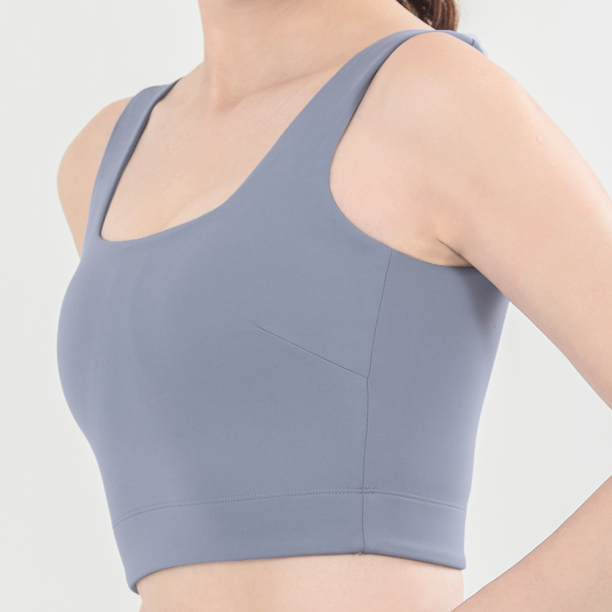 舒適方領運動內衣 藍