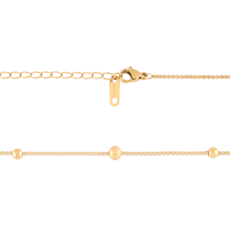 白鋼鍊子，女士鍊子 圓珠串接造型；柔和甜美的百搭造型（3238）
