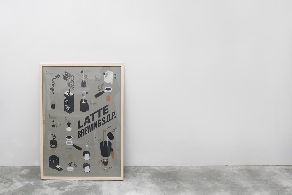 HMM義式拿鐵海報,韓系海報,咖啡海報,居家海報