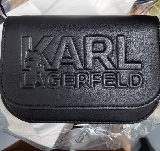 [S] KARL LAGERFELD K/STONE CROSSOVER WALLET,BLACK, 23UW3240 (SKL618)