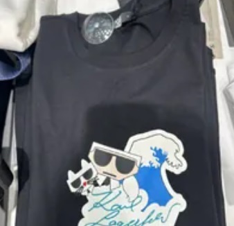 [S] KARL LAGERFELD KOCKTAIL SOUVENIRS T-SHIRT,BLACK, 23UW1718-999 [FINAL SALE] (SKL622)