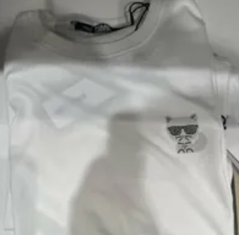 [S] KARL LAGERFELD IKONIK MINI CHOUPETTE RS TEE,WHITE, 216W1730-100 (SKL623)