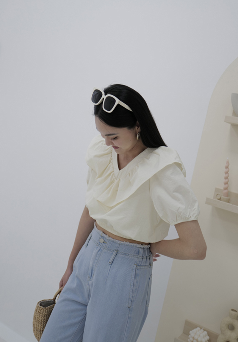 前綁帶荷葉衣*3色