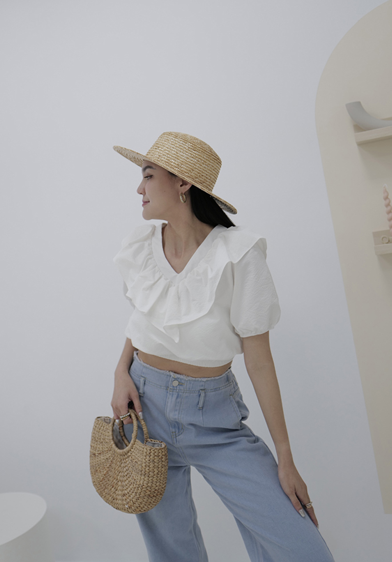 前綁帶荷葉衣*3色