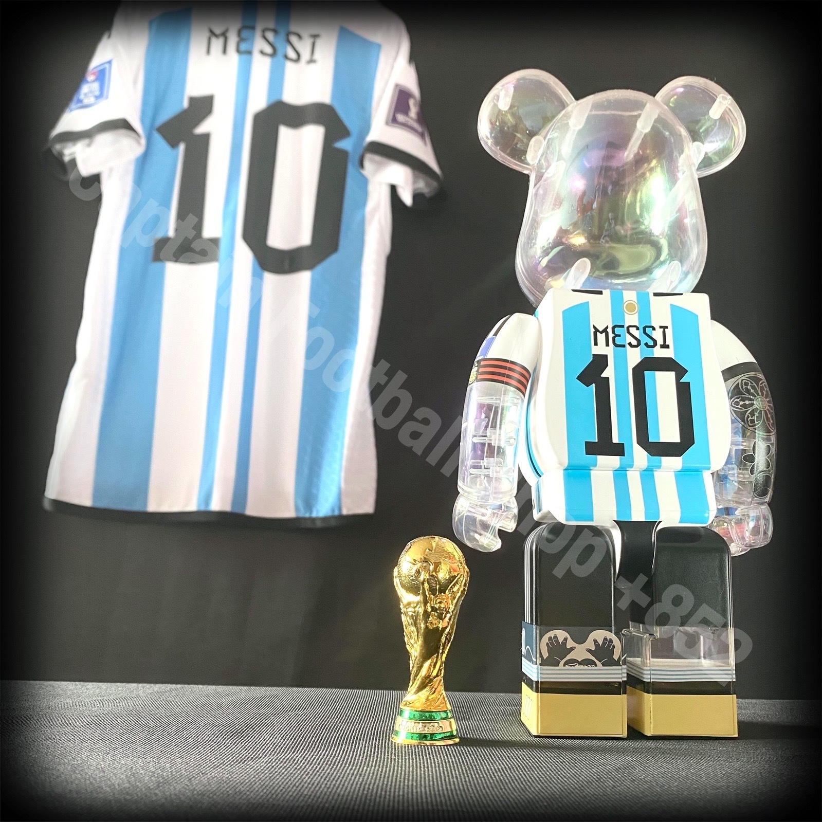 Limited Argentina 2022 MESSI World Cup Champions Bearbrick 400% Figure