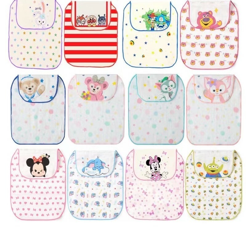 🐭日單 長形卡通三層紗汗巾 (可自選)