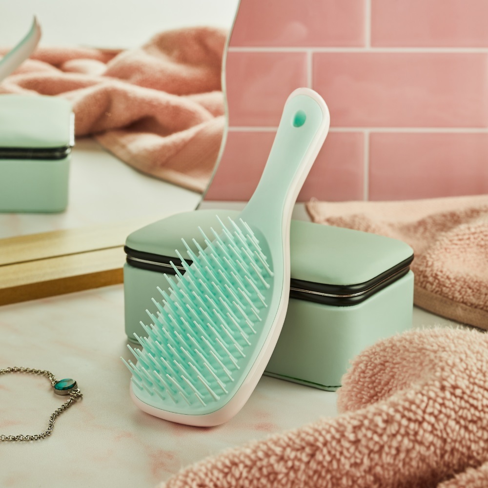 英倫手握梳(Mini_薄荷棉花糖)抗濕髮糾結梳 抗毛躁梳