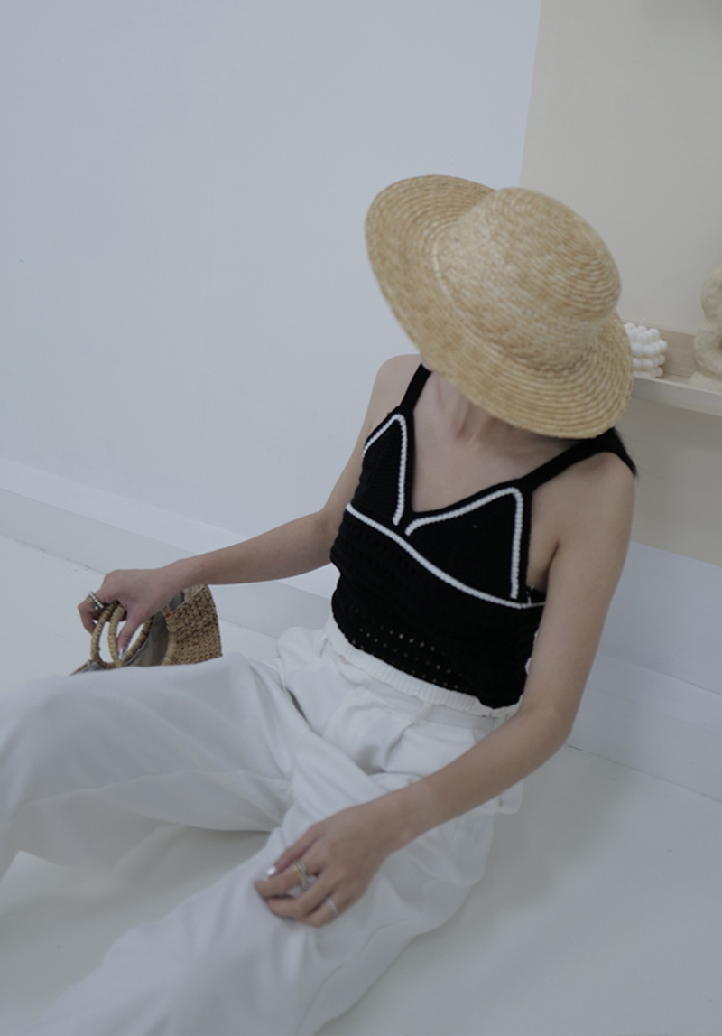 勾針渡假撞色背心*2色