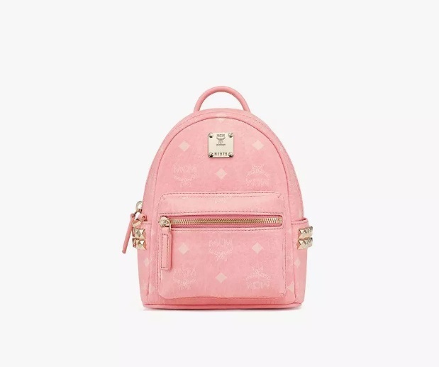 [S] MCM STARK BEBE BOO SIDE STUDS BACKPACK IN VISETOS,PINK, MMKAAVE13QZ001 (SMCM63)