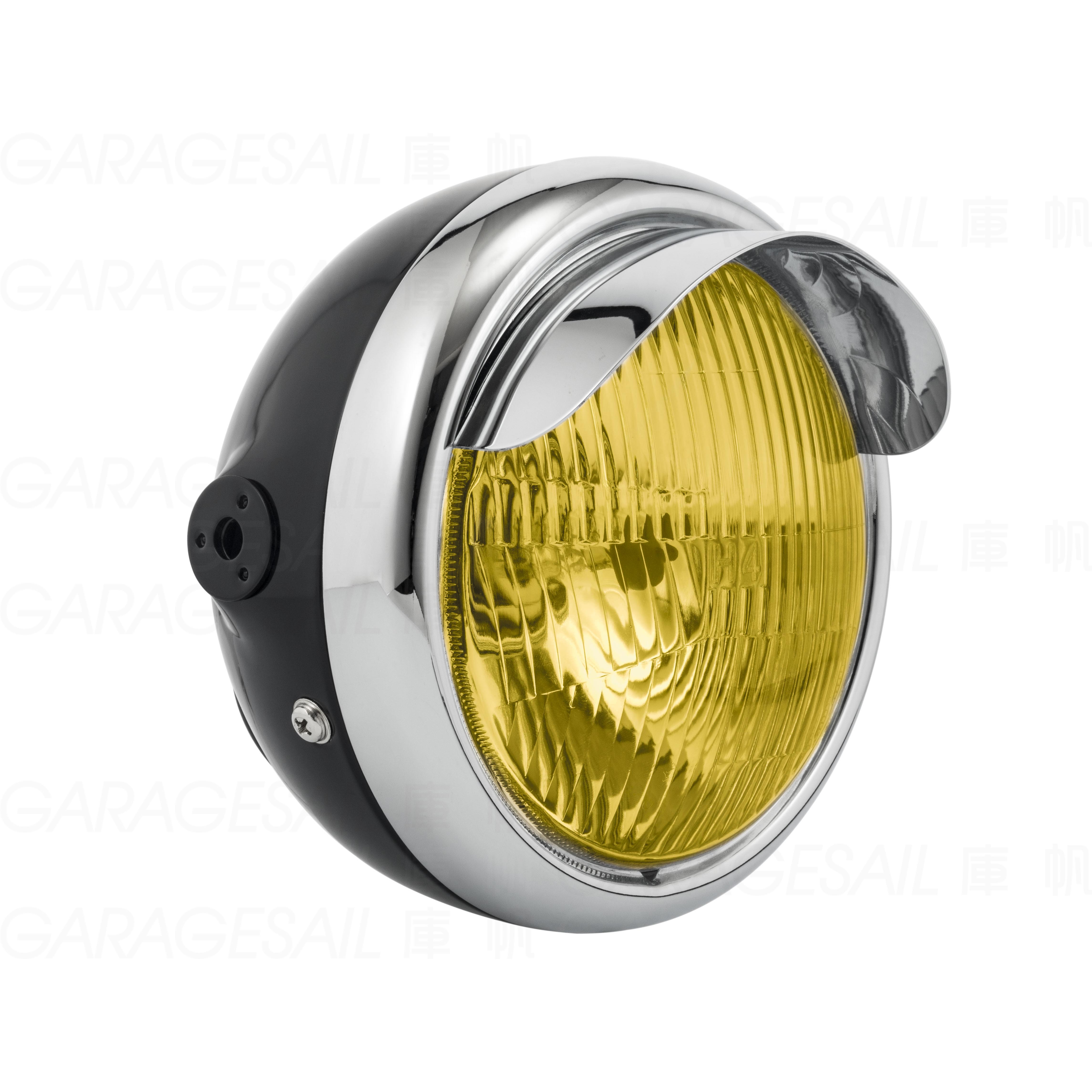 5.75吋圓 吊耳式 燈簷大燈 亮黑銀框