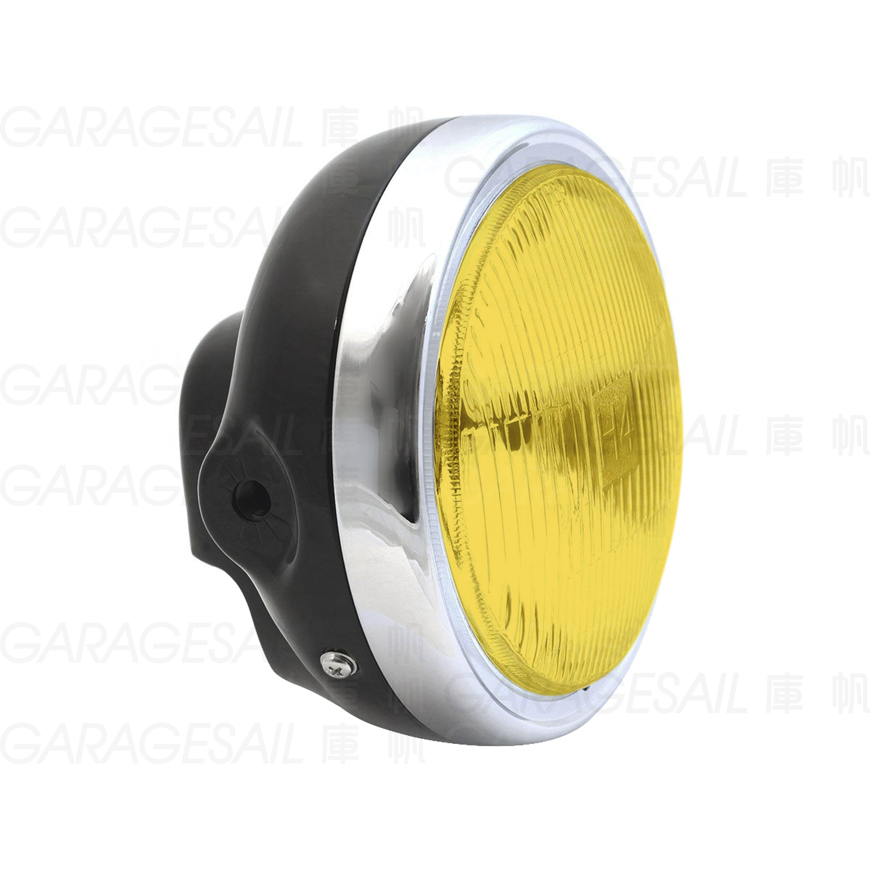 6.25吋圓 吊耳式 大燈 - 亮黑銀框