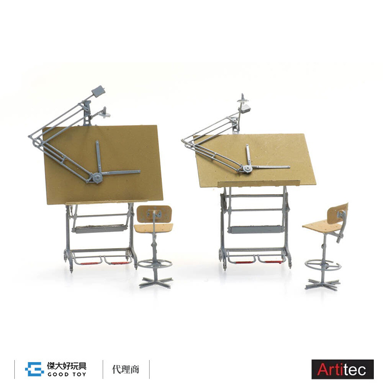 Artitec 387.474 (HO:1/87) Architect's tables and chairs  (2X)