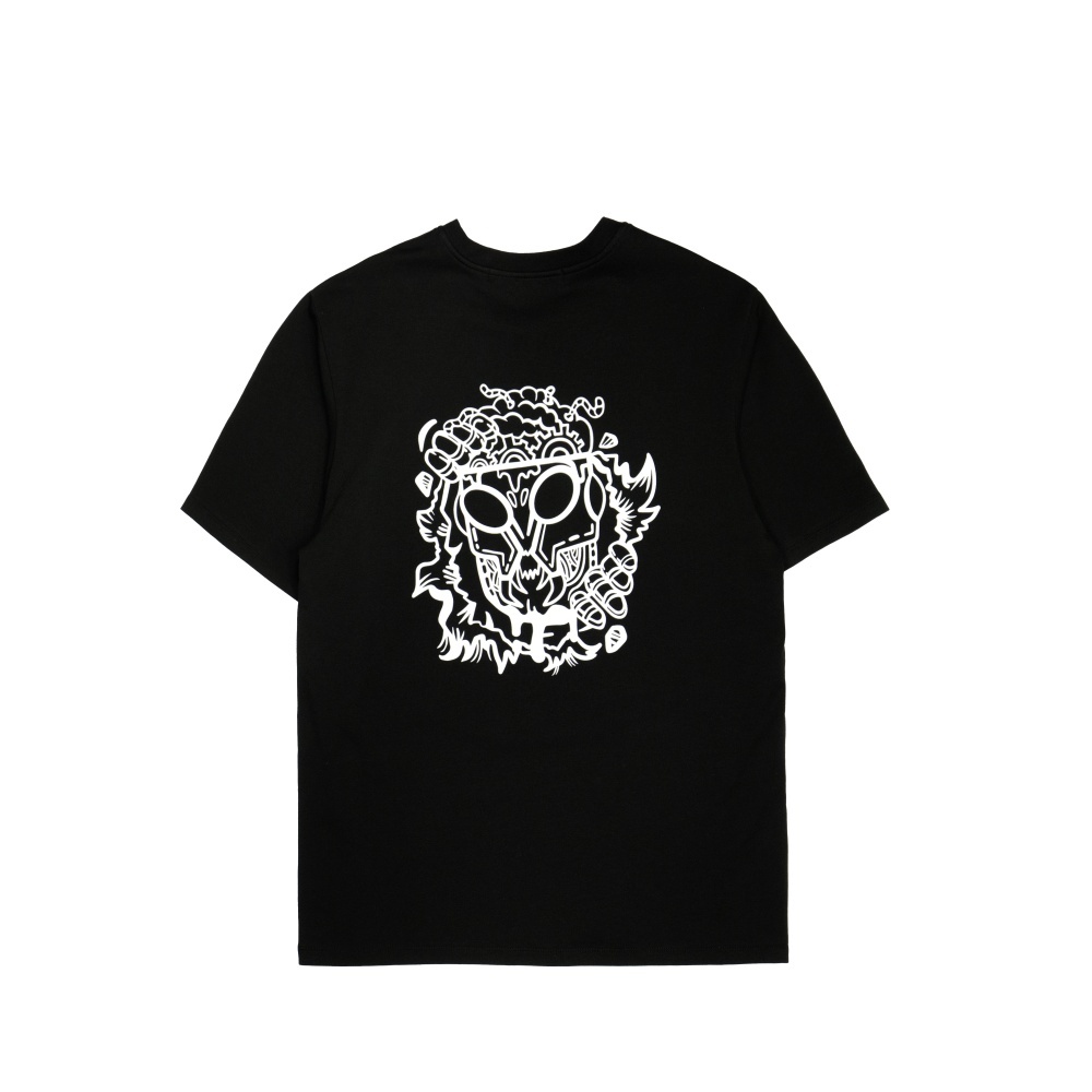 蟲洞寬鬆彈性Tee- 黑