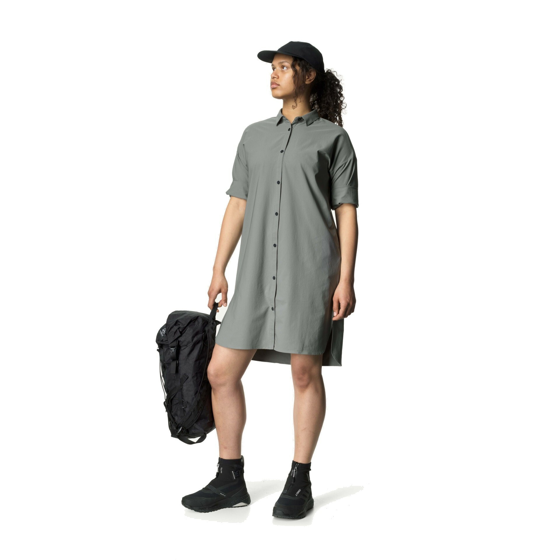 Houdini Route Shirt Dress 女款快乾襯衫連衣裙噴泉灰