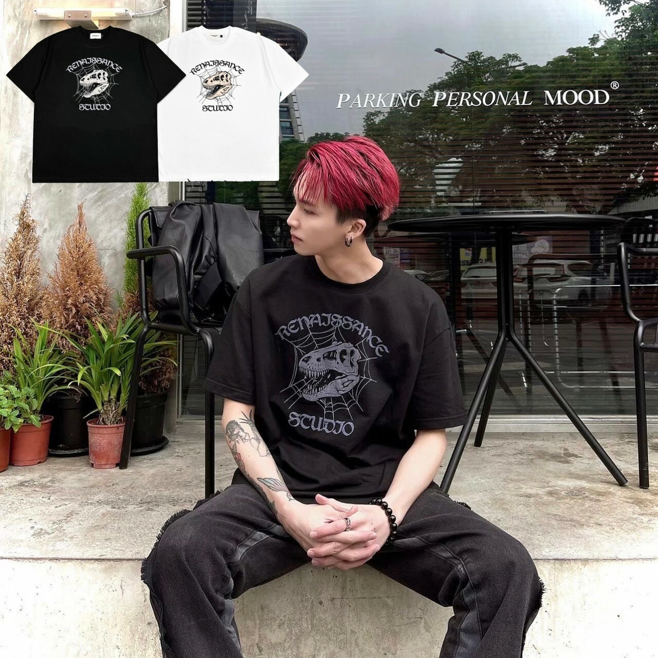 RENAISSANCE 恐龍頭骨 骷髏 短袖 T “ DINOSAUR SKULL TEE