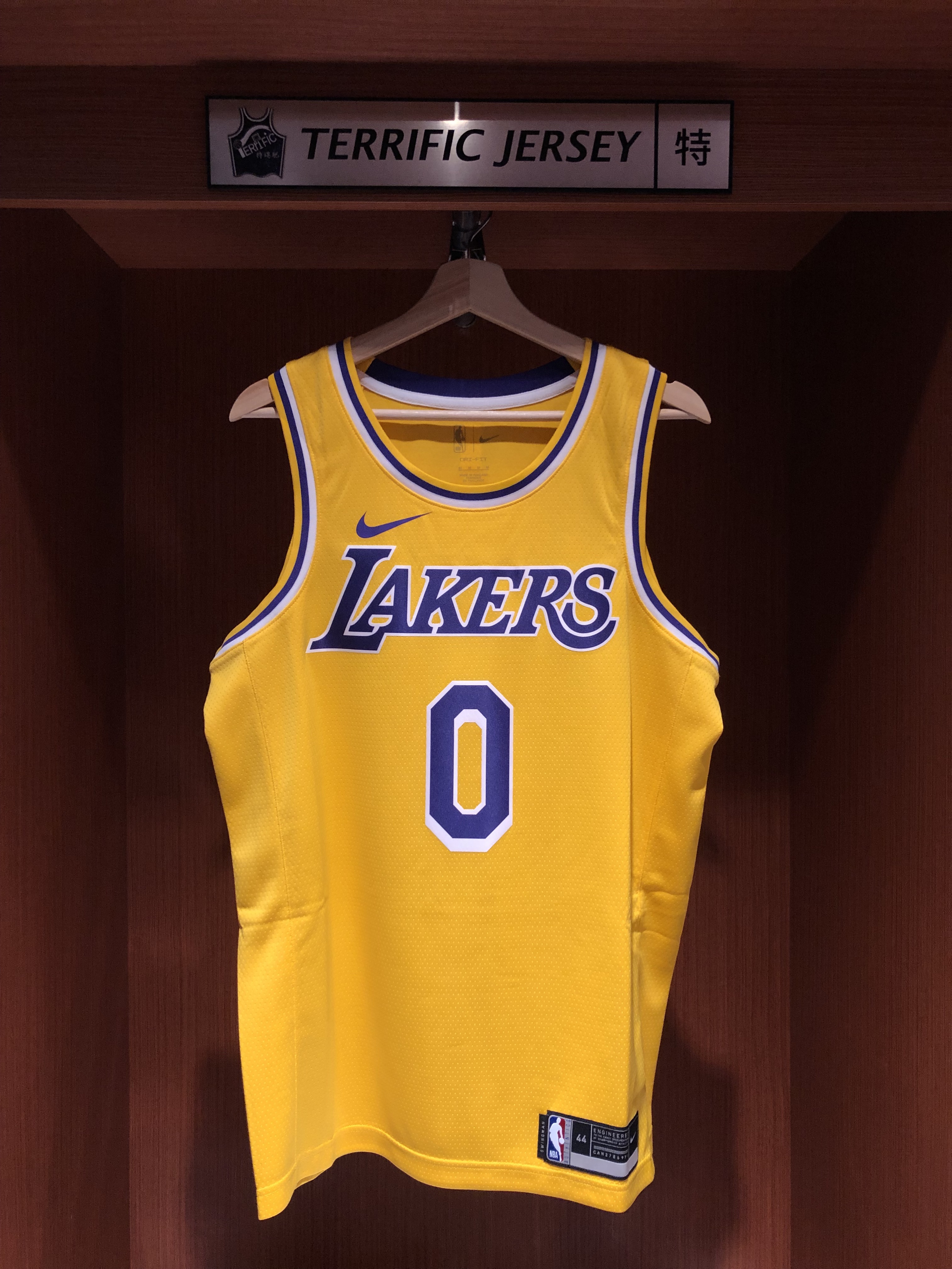 NBA球衣 Russell Westbrook 洛杉磯湖人黃 Icon Nike Swingman 球迷版 熱轉印 全新