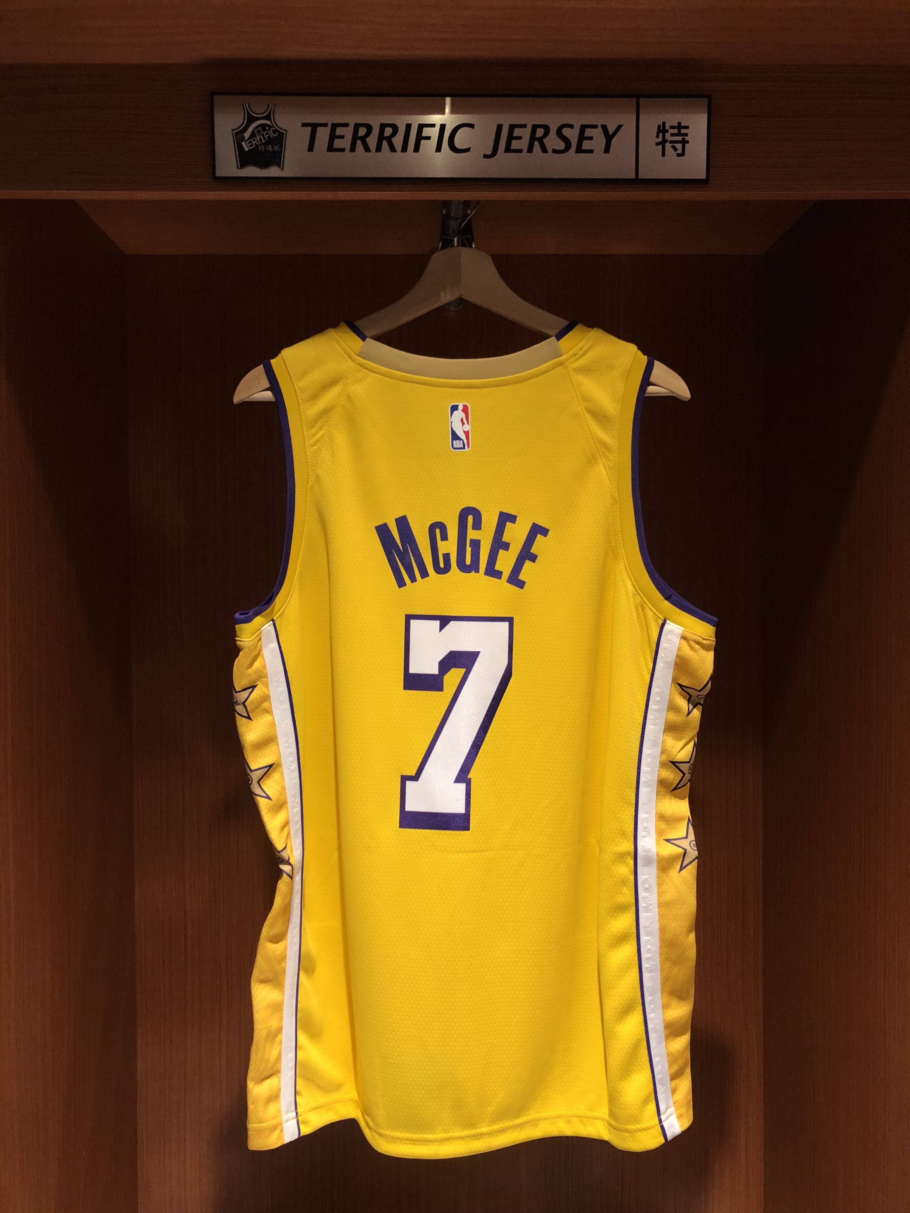 NBA球衣 JaVale McGee 洛杉磯湖人城市黃 City Nike Swingman 球迷版 熱轉印 含贊助商標 全新