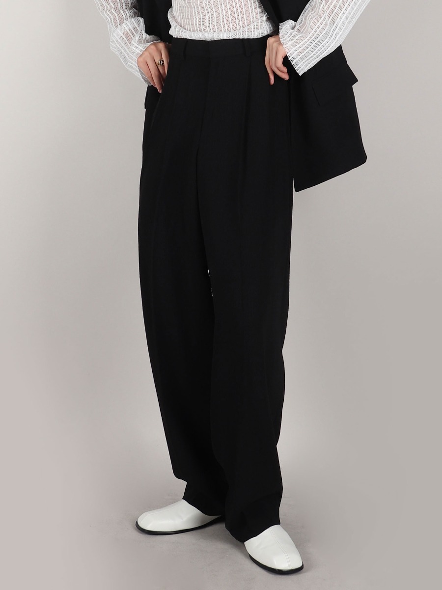 提花亞麻西裝褲