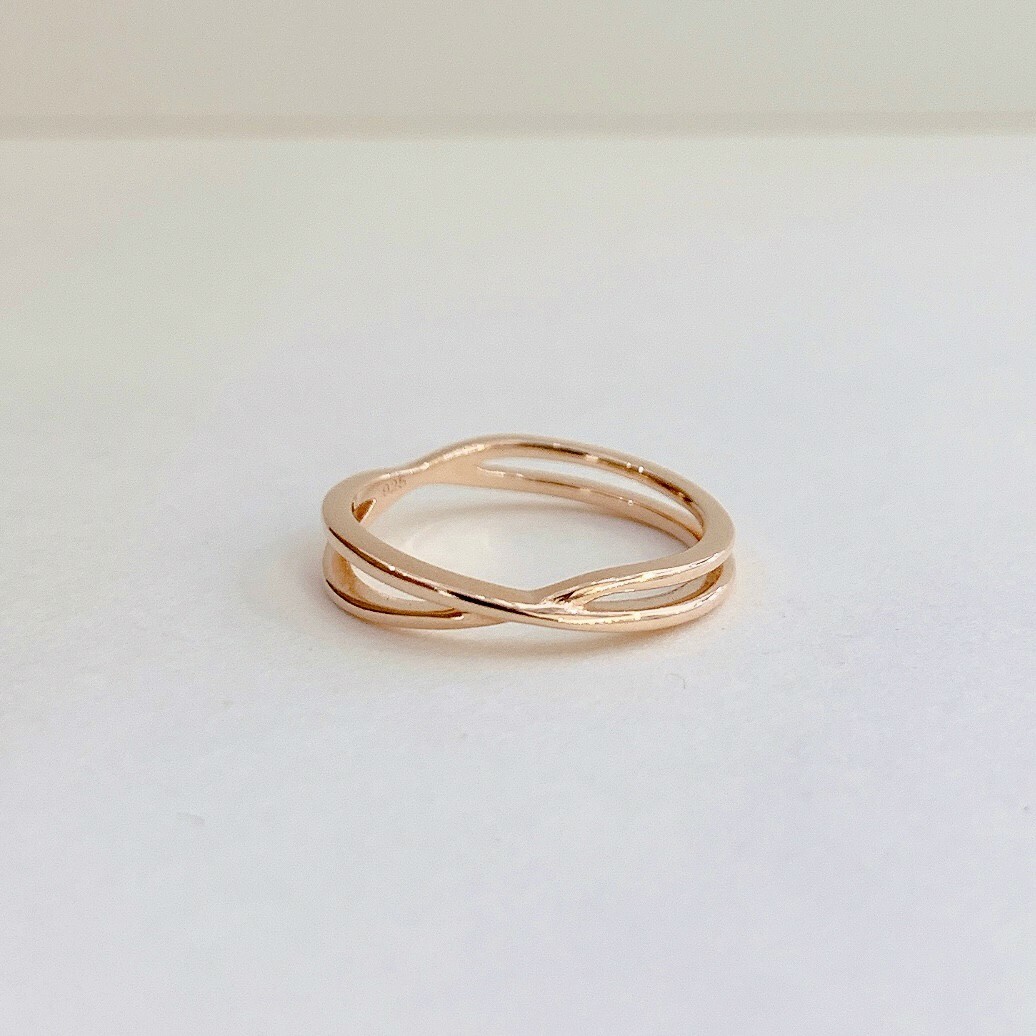 交叉點 純銀戒指