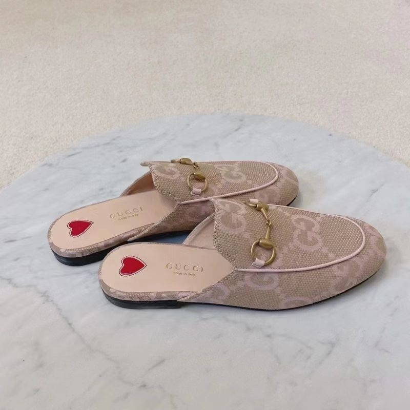 Gucci  粉色愛心馬銜扣拖鞋   475094  FABB1 8869-T