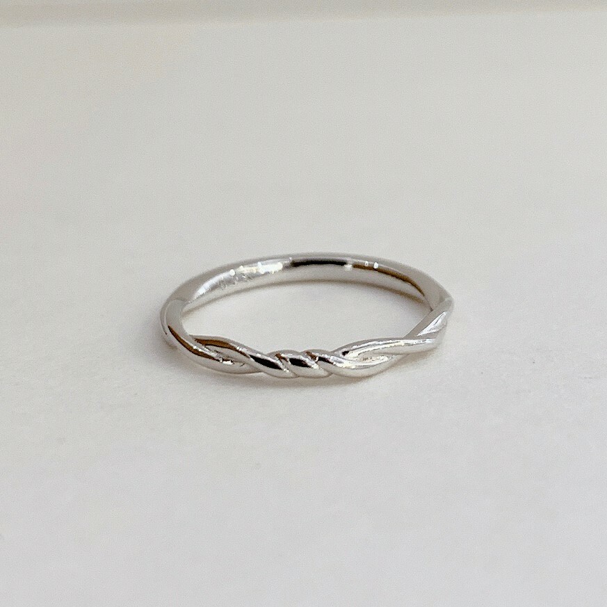 細版編織 純銀戒指