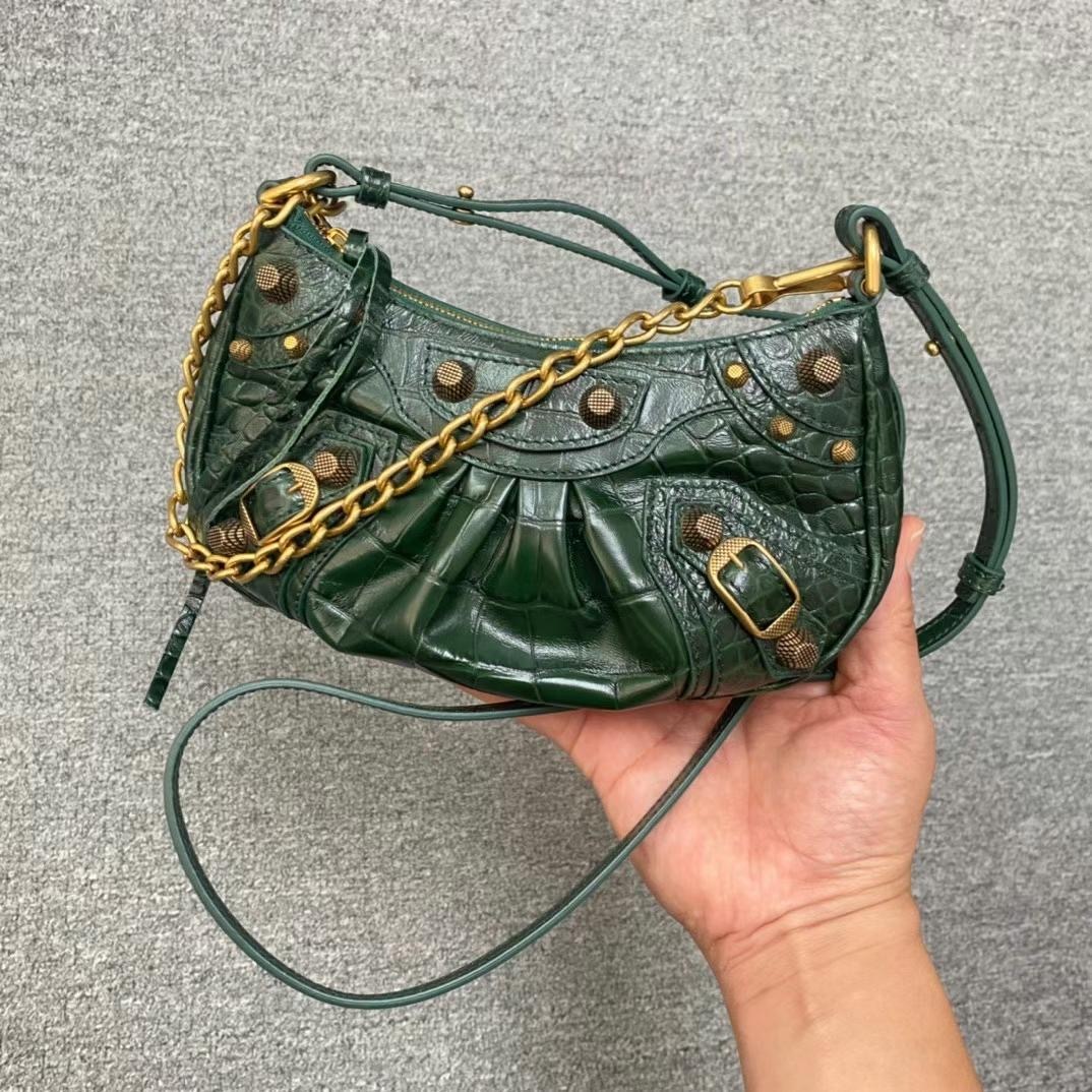 Balenciaga Le Cagole Mini 祖母綠 月牙鏈條包-M