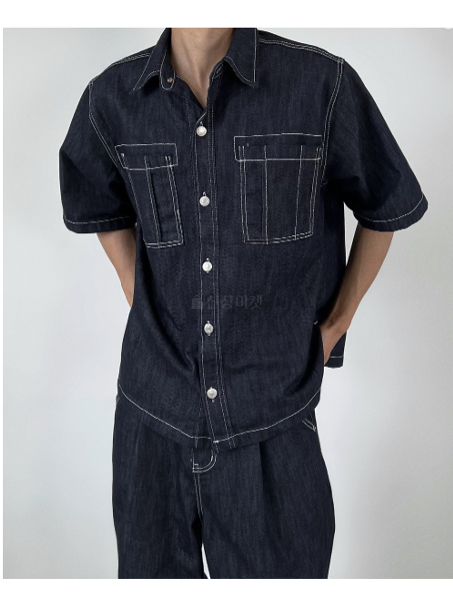 Crush亞麻牛仔短袖夾克