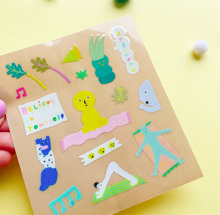 NAMASTE 水晶轉印貼紙 感壓貼紙｜馬卡龍腳趾