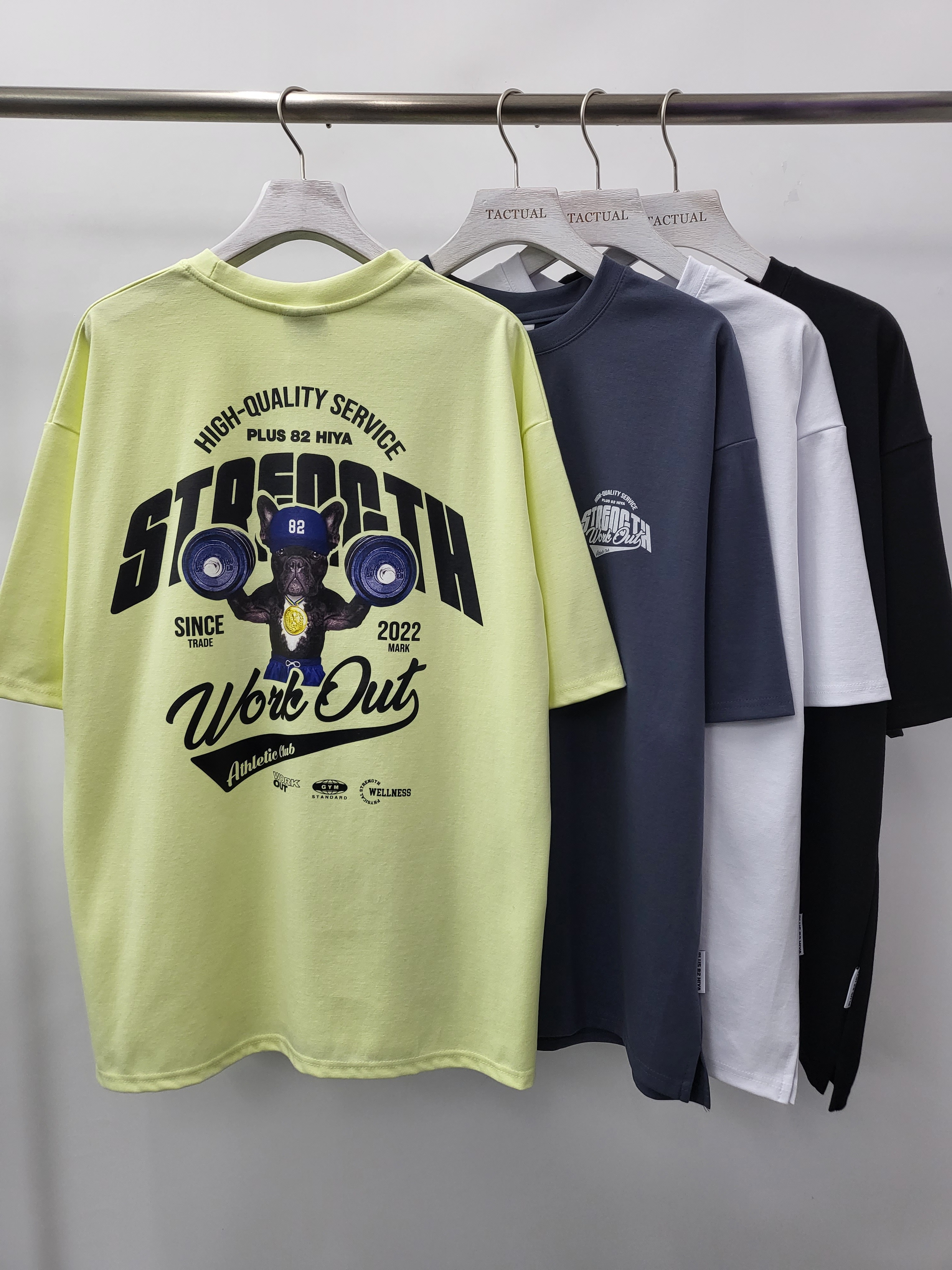 舉重狗圖案短袖Tee T4914