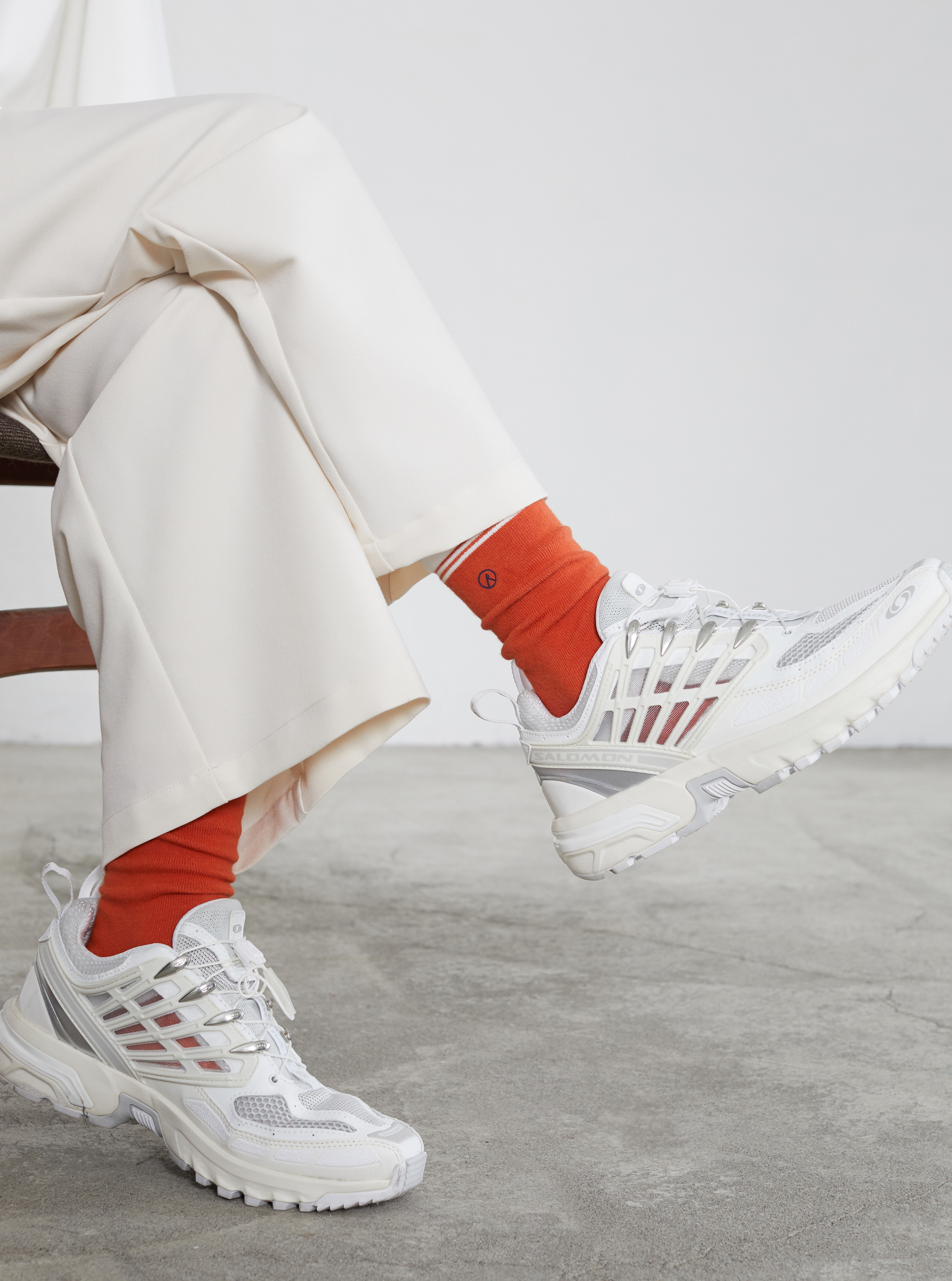 Logo-Print Ankle Socks | Orange