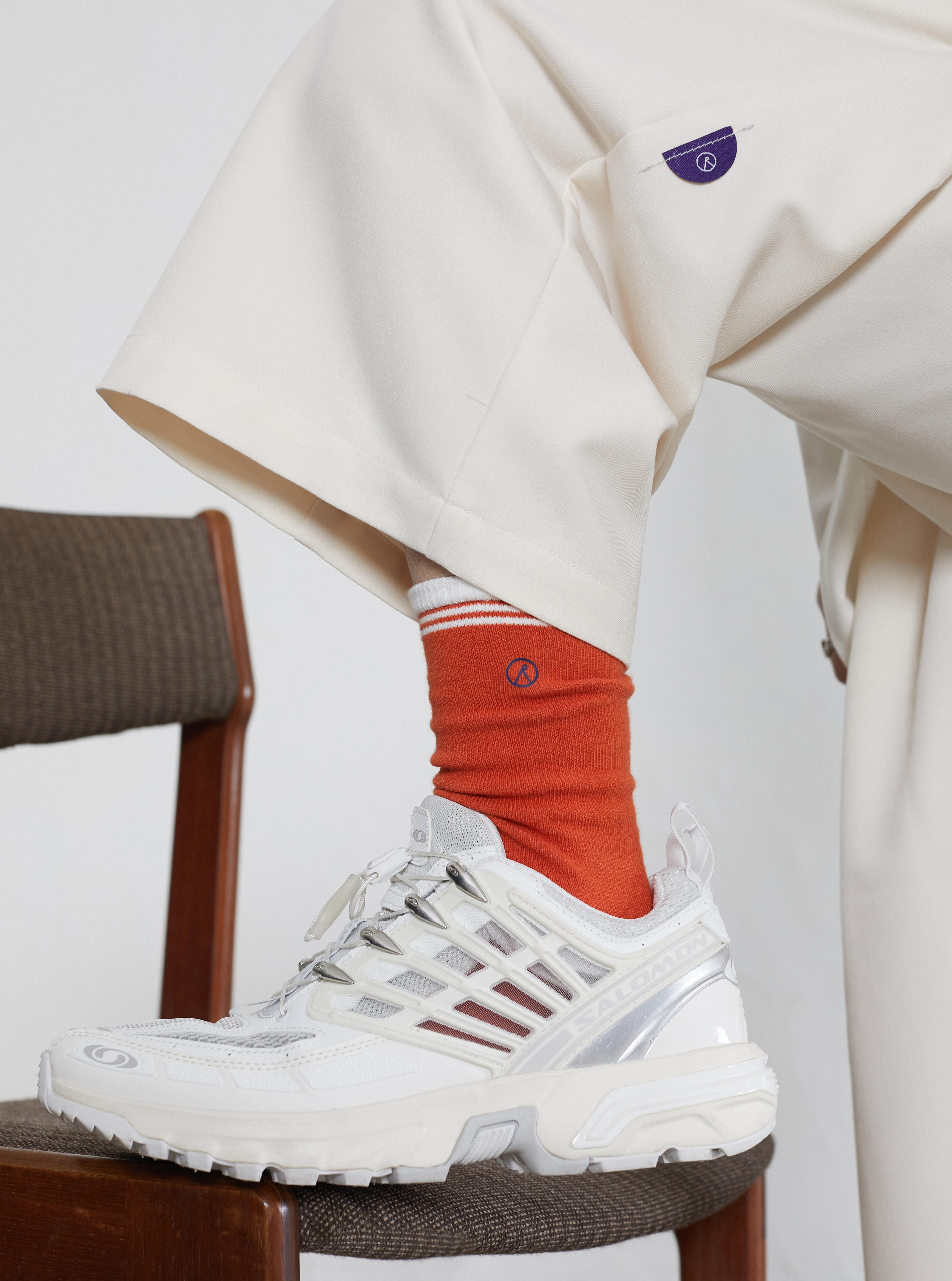 Logo-Print Ankle Socks | Orange