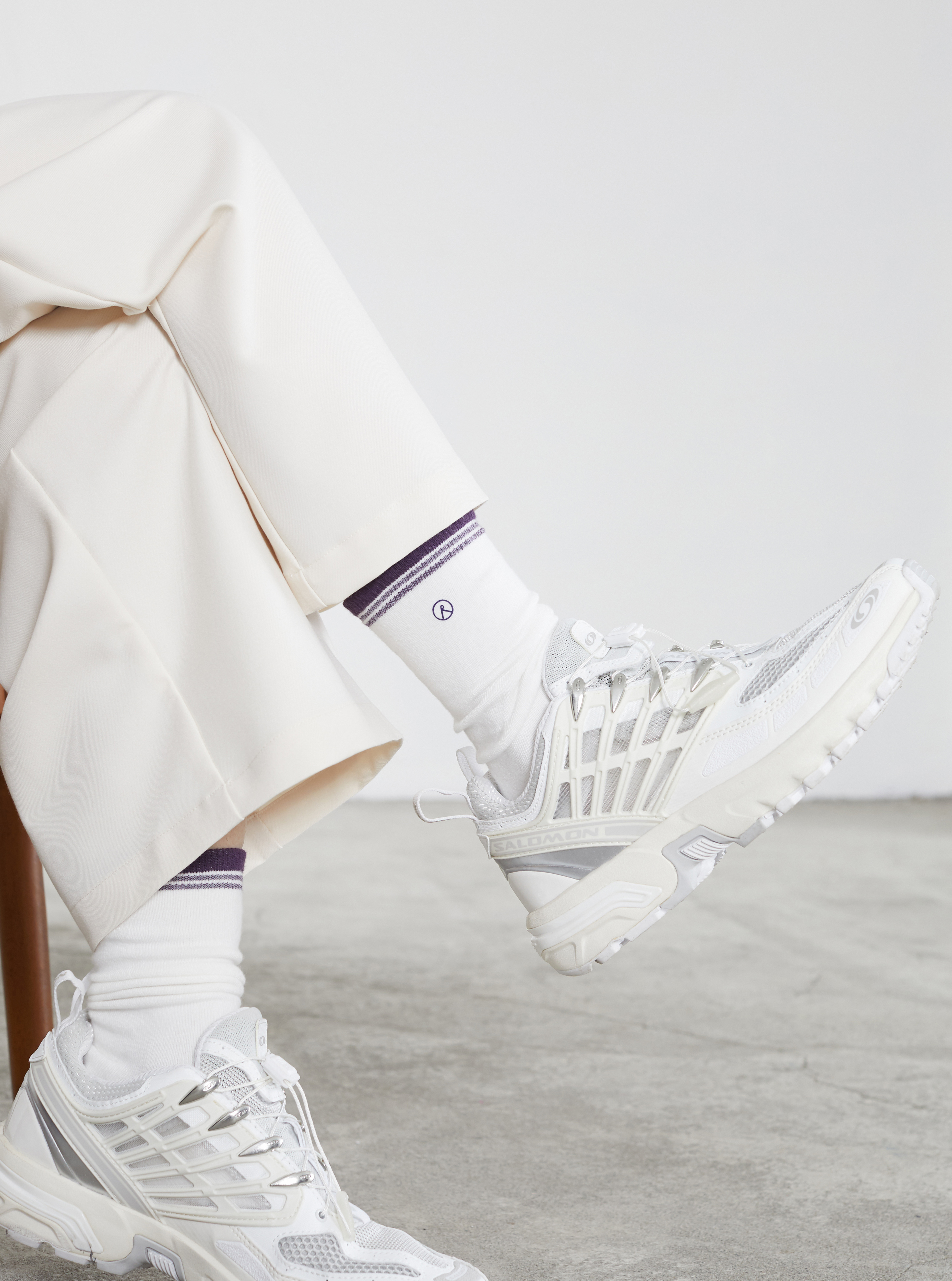 Logo-Print Ankle Socks | White